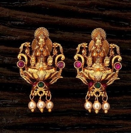 Aretes hindúes con figura de diosa