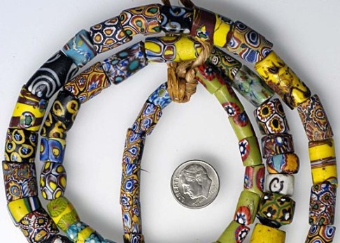 Cuentas Krobo originales africanas de vidrio reciclado