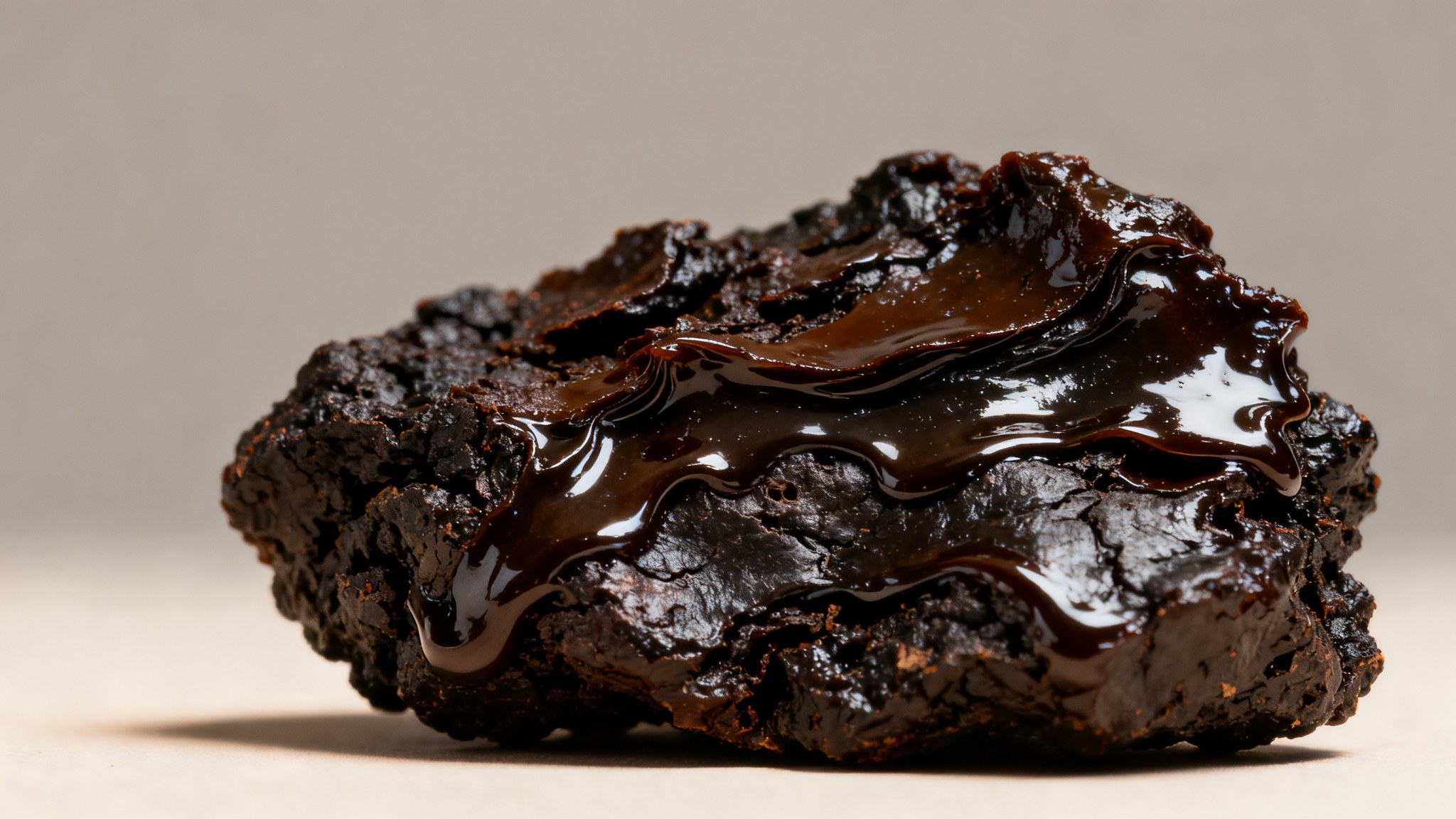 Superficie del shilajit en resina vista muy de cerca, negra y con brillo húmedo