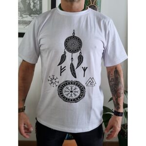 Camiseta Atrapa Sueños con Runas Algis y Fehu