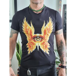 Camiseta Ojo que Todo lo Ve con Alas de Fuego