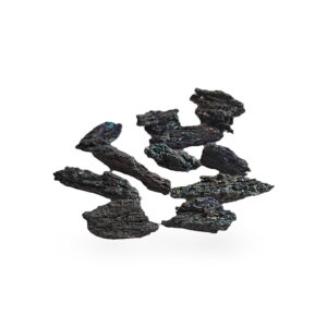 Carborundo Negro Iridiscente en Fragmentos de 3 x 5 cm. Go Natura, Manizales.