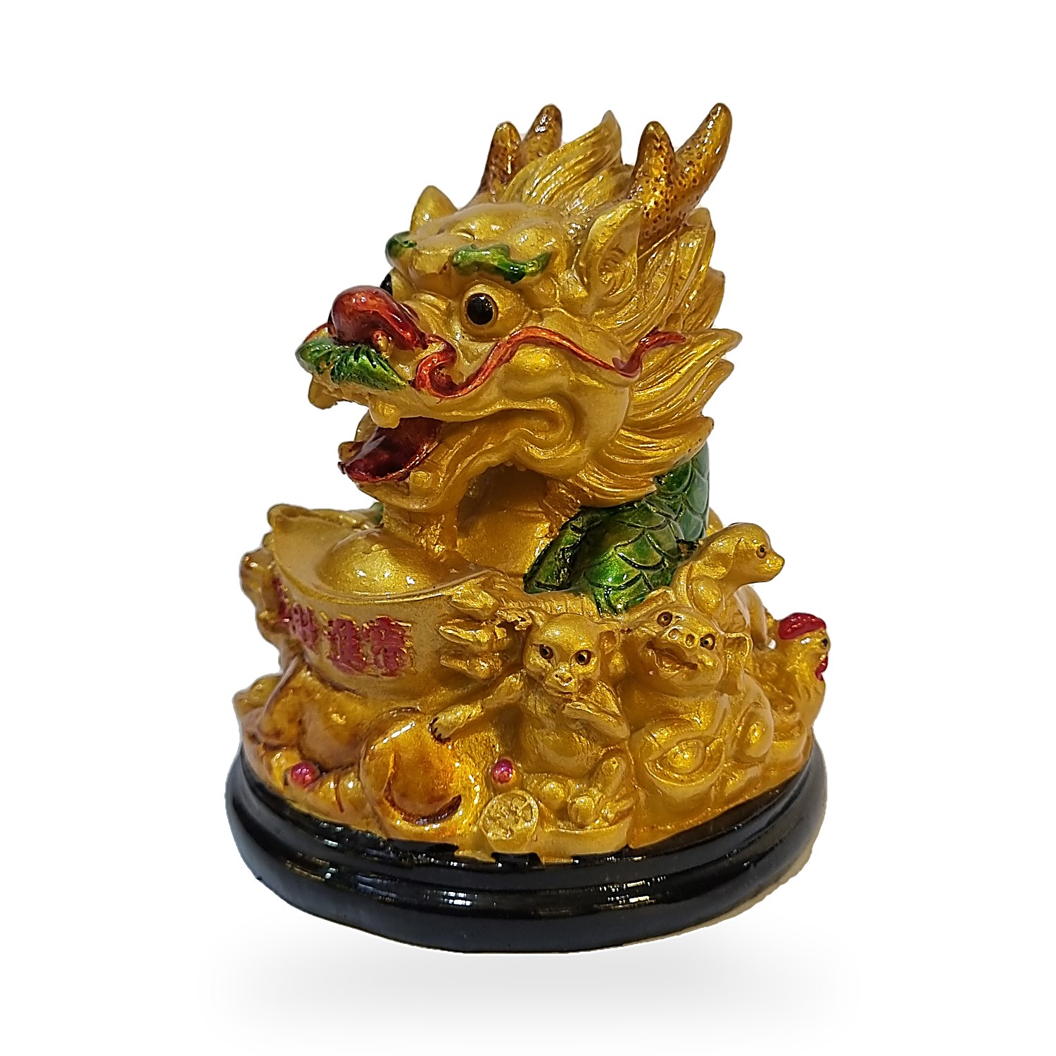 Dragon chino dorado de la abundancia 12 x 10 cm. Go Natura, Manizales.