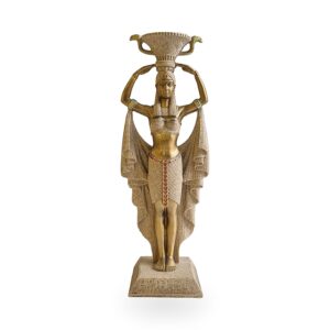 Estatua dorada de Nefertiti reina de Egipto