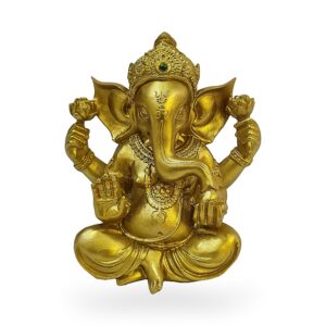 Figura de Ganesh Dorado Sentado 15 cm. Go Natura, Manizales.