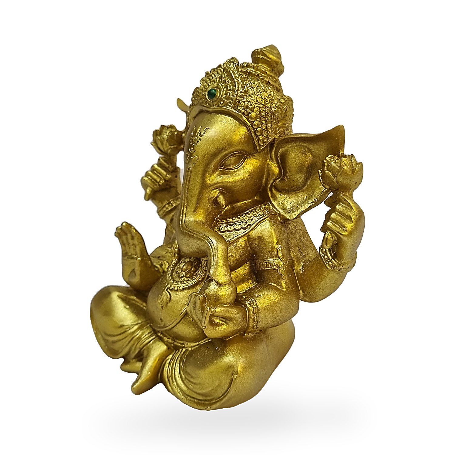Figura de Ganesh Dorado Sentado 15 cm. Go Natura, Manizales.