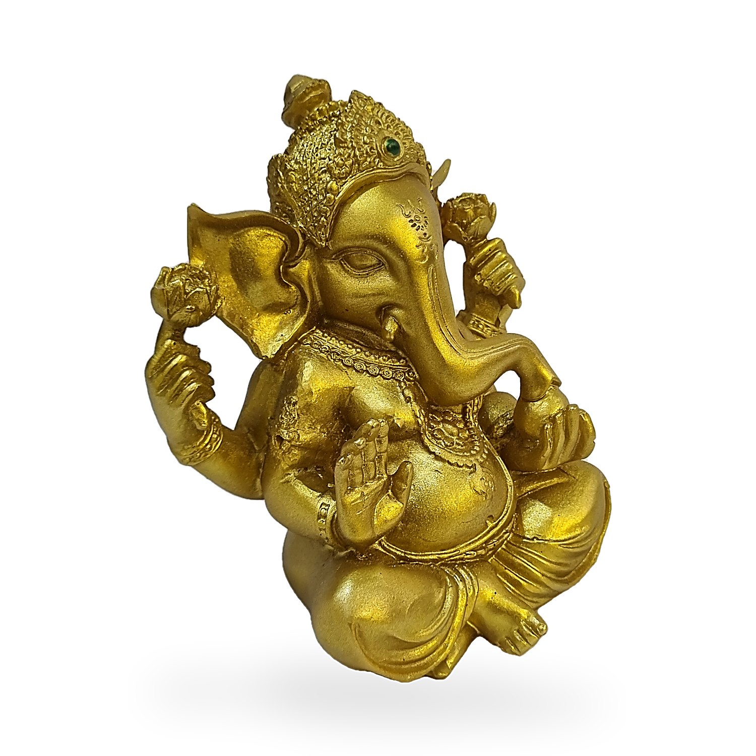 Figura de Ganesh Dorado Sentado 15 cm. Go Natura, Manizales.