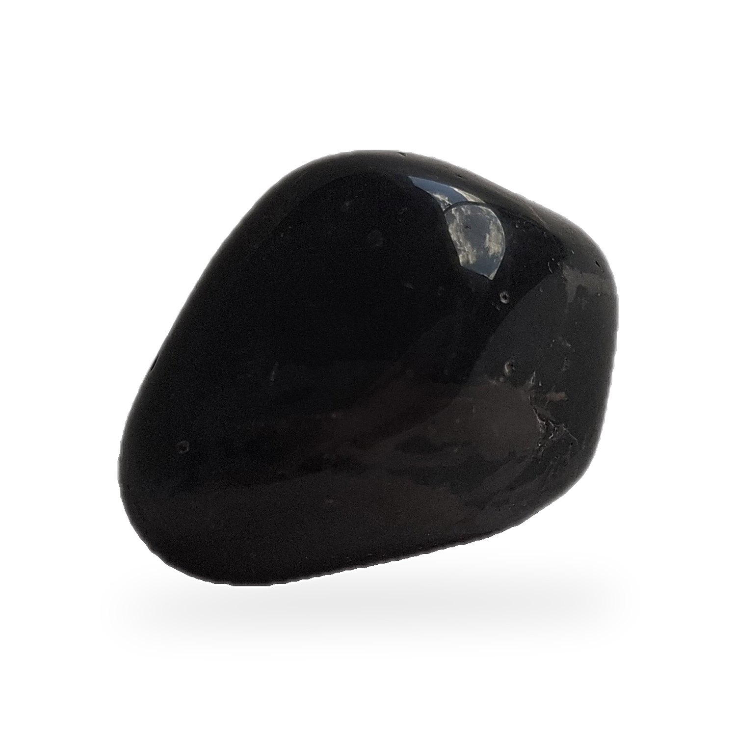 Ónix negro pulido, canto rodado de 5 x 3 cm. Go Natura, Manizales.